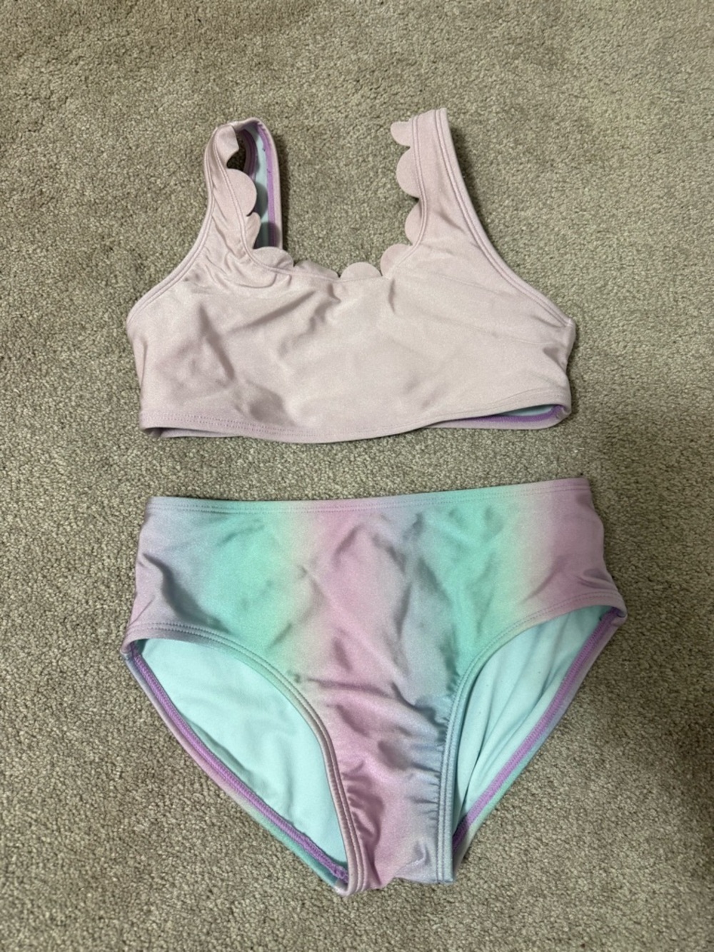 Cat & Jack Pastel Mint and Lavender Swim Top